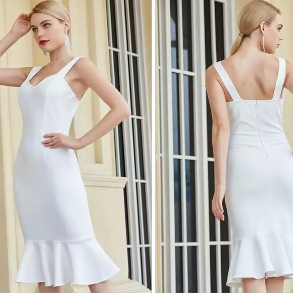 White Bodycon dress. Size M - Picture 4 of 9